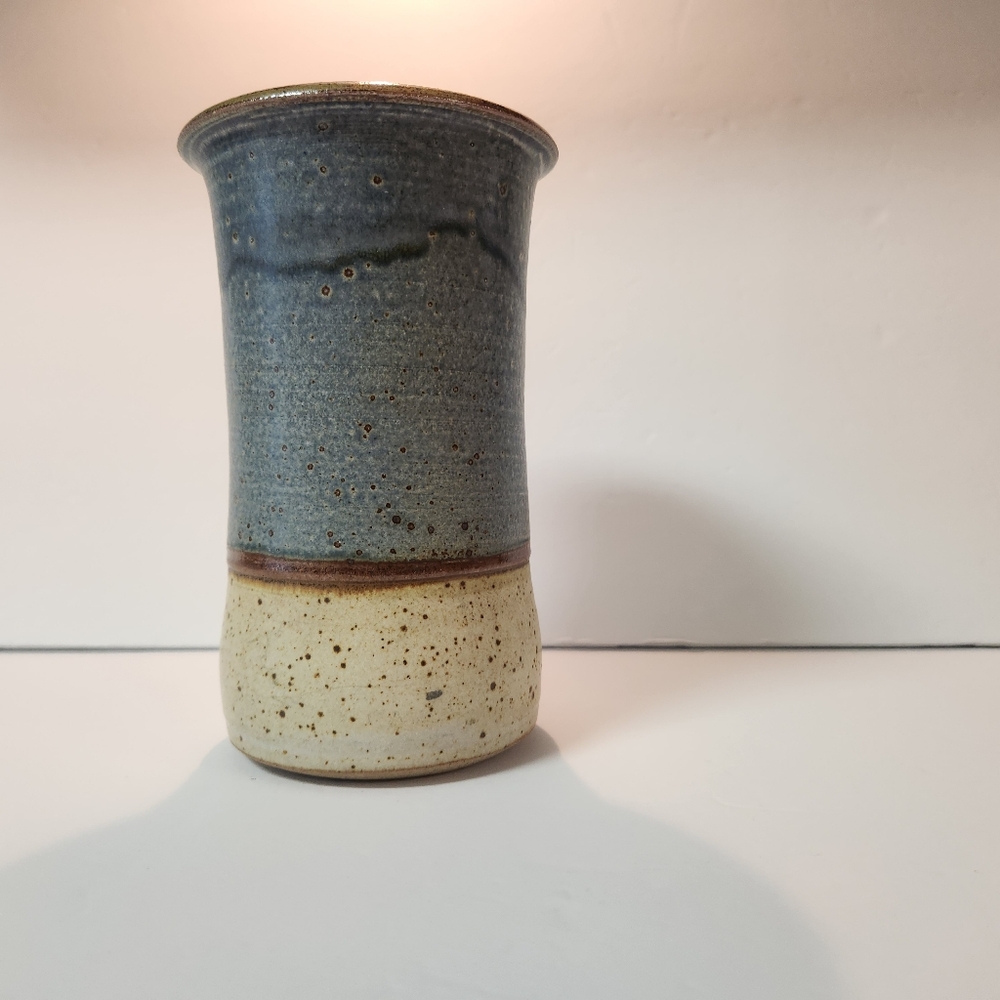 Abstract Beach Scene Ceramic Vase